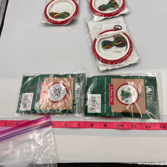 Trim A Home Cross Stitch Christmas Tree Snowflake Kitchen Towel Pot Holder Lot 5 - Picture 5 of 6